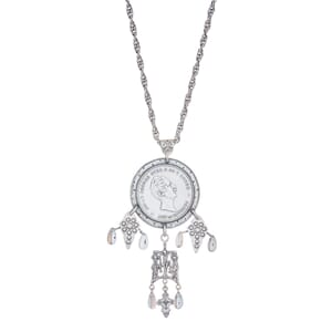 Myntdalar m/kjede, støypt, oksidert