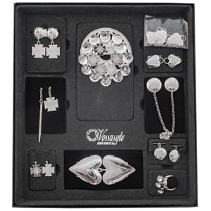 Sølv i sett Rogaland gravert, kvit