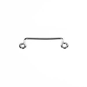 Veskelåshempe, kvit, brei, 26,5mm