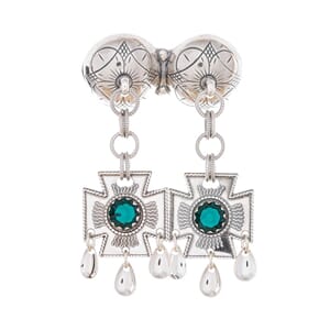 Halsknapp, oks. m/grøne steinar