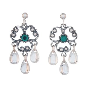 Øyrepynt, oks m/grøn stein, for hull