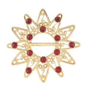 Sølje, forgylt m/raude steinar