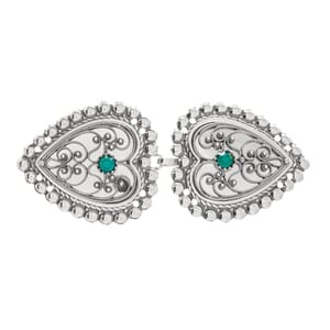 Spenne, oks. m/ grøn stein, øsken