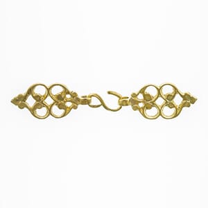 Beltebeslag med krok, nr 10, messing