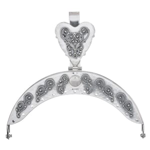 Veskelås med hjertetopp, filigran i sølv