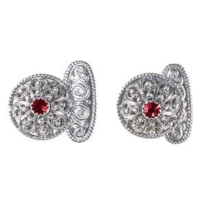 Mansjettknappar, oks m/raud stein