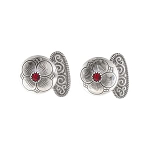 Mansjettknappar oks m/raud stein